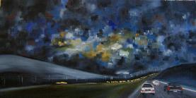 Driving Home From Surprise  30x15  Oil on Canvas